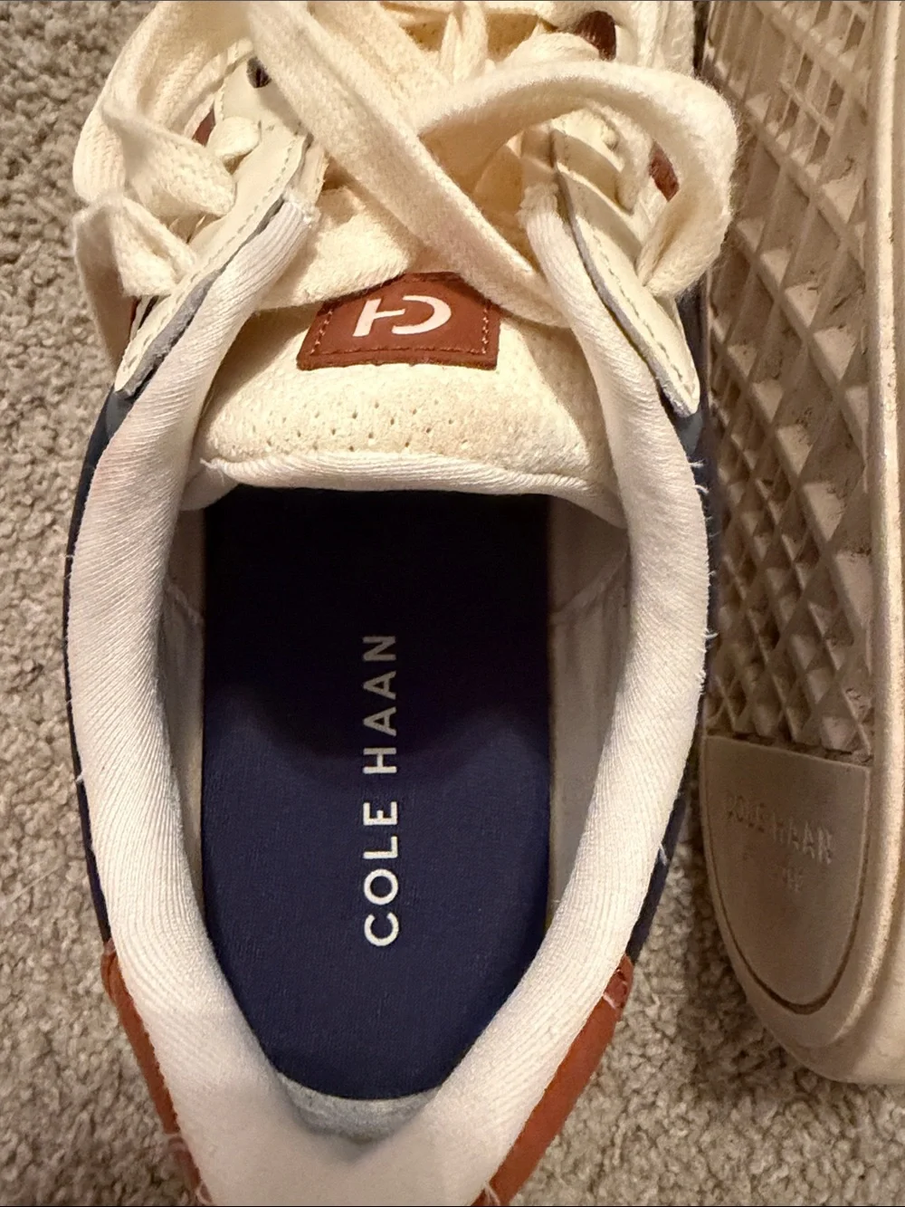 Cole Haan Cream, Navy & Brown Men’s Lightweight Sneakers